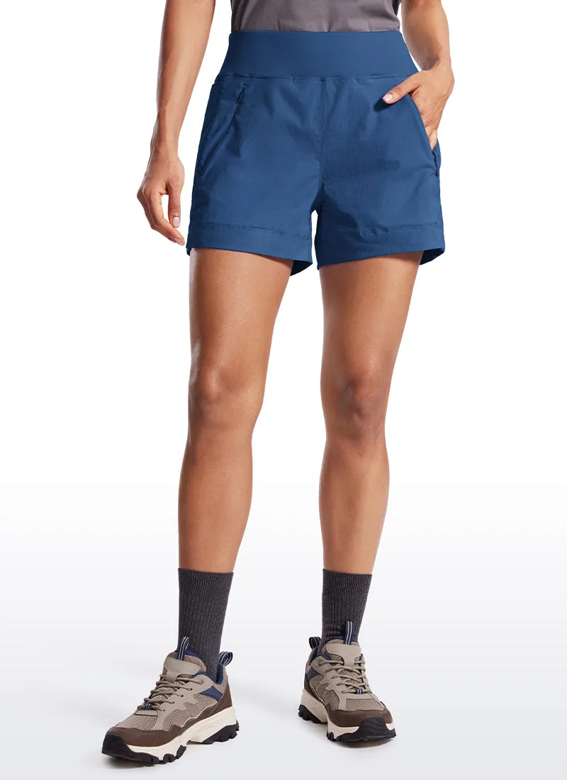 Ripstop Mid-Rise Hiking Shorts with Zip Pockets 4''