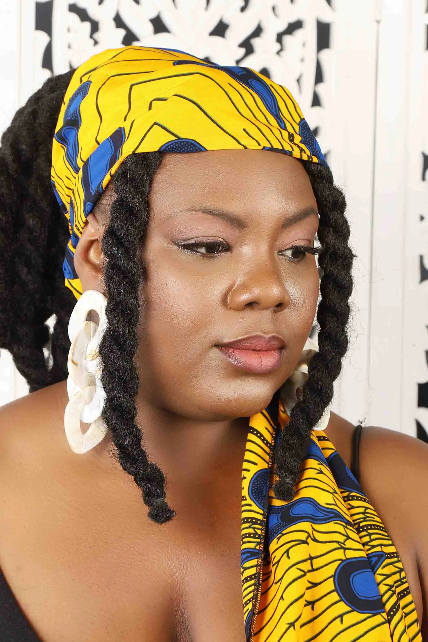 Yellow Bulb African Print Head wrap